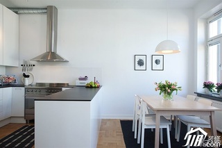 欧式风格别墅小清新白色富裕型140平米以上厨房餐桌图片