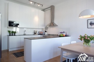 欧式风格别墅小清新白色富裕型140平米以上厨房橱柜设计图