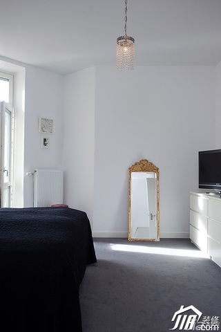欧式风格别墅小清新白色富裕型140平米以上卧室设计图