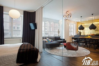 欧式风格小户型时尚冷色调富裕型客厅客厅隔断装修图片
