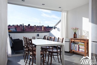北欧风格公寓时尚白色富裕型餐厅餐桌效果图