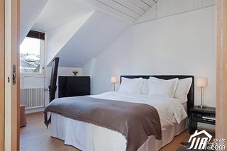 北欧风格公寓时尚白色富裕型卧室床效果图