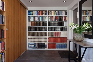 北欧风格公寓时尚白色富裕型书房过道书架效果图