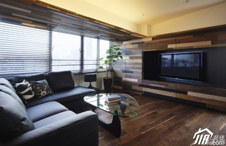 日式风格别墅时尚白色富裕型140平米以上客厅电视背景墙沙发图片