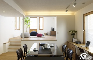日式风格别墅时尚白色富裕型140平米以上餐厅餐桌图片