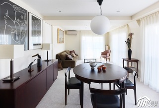 简约风格公寓大气白色富裕型60平米餐厅餐桌效果图