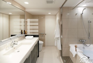 简约风格公寓大气白色富裕型60平米卫生间浴室柜图片