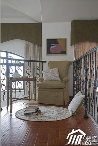 三米设计田园风格别墅富裕型过道沙发图片