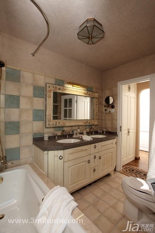 三米设计混搭风格公寓经济型130平米卫生间浴室柜图片