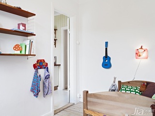 北欧风格公寓可爱白色经济型60平米儿童房儿童床效果图