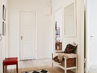 北欧风格公寓简洁白色经济型60平米玄关效果图
