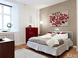 北欧风格公寓经济型80平米卧室壁纸图片