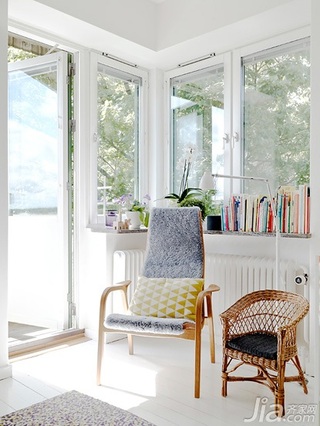 北欧风格公寓经济型110平米书房飘窗沙发图片