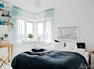 北欧风格公寓经济型110平米卧室窗帘图片