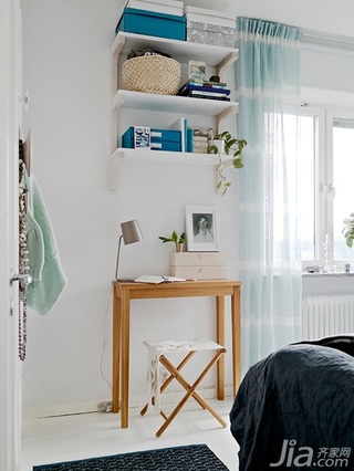 北欧风格公寓经济型110平米卧室书桌效果图