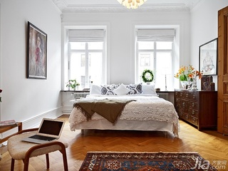 北欧风格公寓经济型100平米卧室床图片