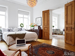北欧风格公寓经济型100平米卧室床图片