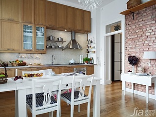 北欧风格公寓经济型100平米厨房餐桌图片