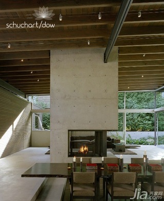美式风格别墅原木色富裕型140平米以上餐厅餐桌图片
