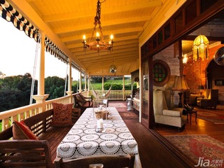 别墅古典暖色调豪华型140平米以上阳台餐桌效果图