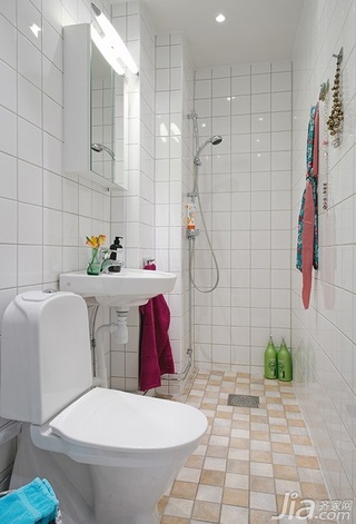 北欧风格小户型经济型50平米卫生间洗手台图片