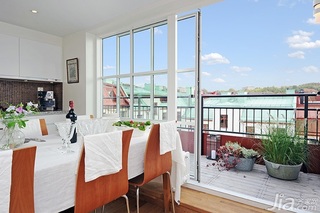 北欧风格公寓经济型110平米阳台餐桌图片