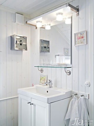 北欧风格别墅经济型140平米以上卫生间洗手台图片