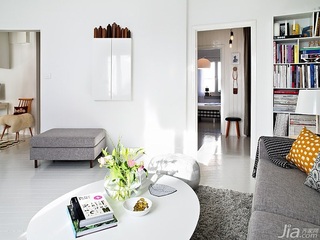 公寓小清新白色富裕型客厅茶几图片
