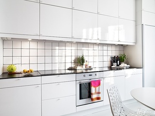 公寓小清新白色富裕型厨房橱柜图片