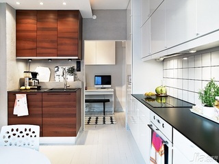 公寓小清新白色富裕型厨房橱柜设计图