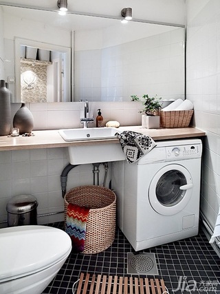 公寓小清新白色富裕型卫生间洗手台效果图
