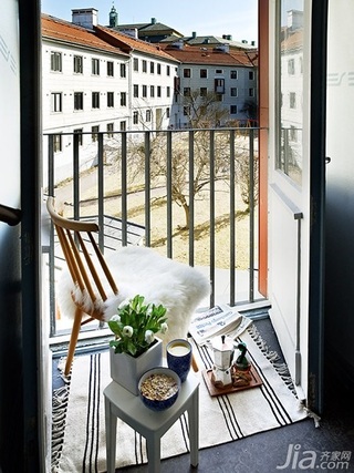 公寓小清新白色富裕型阳台装修效果图