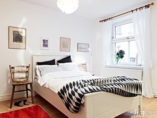 北欧风格公寓经济型110平米卧室照片墙窗帘图片