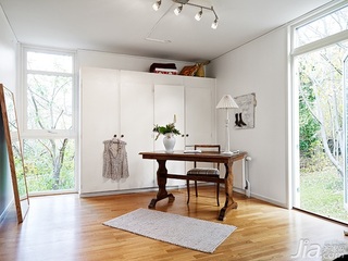 北欧风格别墅经济型130平米卧室书桌图片