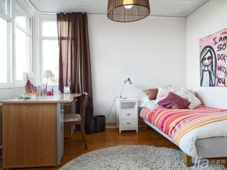 北欧风格别墅经济型130平米卧室床图片