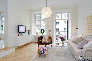 北欧风格公寓经济型80平米客厅灯具效果图
