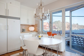 宜家风格别墅简洁白色经济型厨房餐桌图片