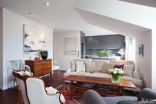 宜家风格公寓白色经济型客厅沙发图片
