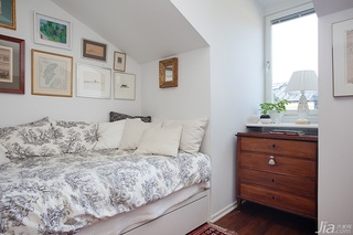宜家风格公寓小清新白色经济型卧室卧室背景墙装修效果图
