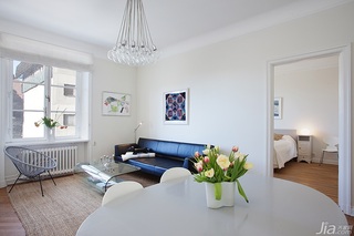 宜家风格公寓白色经济型客厅沙发背景墙沙发效果图