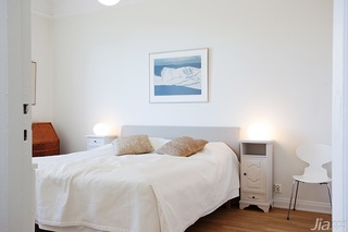 宜家风格公寓小清新经济型卧室卧室背景墙床图片