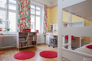 宜家风格复式可爱黄色经济型儿童房窗帘图片