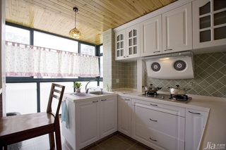 田园风格复式白色15-20万120平米厨房吊顶橱柜设计图