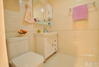 田园风格二居室白色经济型90平米卫生间装潢