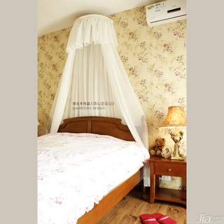 导火牛田园风格二居室浪漫富裕型90平米卧室卧室背景墙床图片