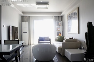 导火牛简约风格二居室白色经济型90平米客厅沙发图片