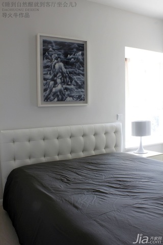 导火牛简约风格二居室简洁白色经济型90平米卧室床图片