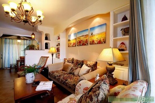 混搭风格三居室浪漫10-15万客厅沙发背景墙沙发效果图