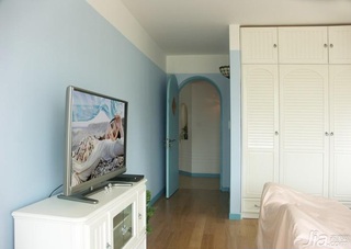 地中海风格二居室简洁10-15万卧室床效果图
