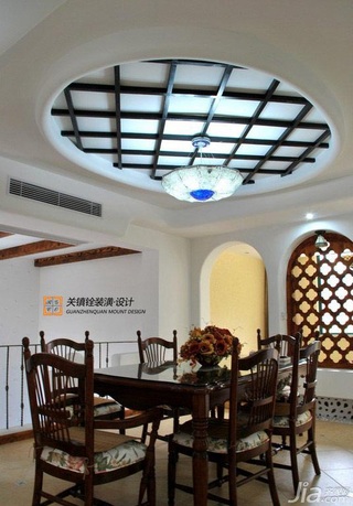 混搭风格跃层古典富裕型餐厅餐厅背景墙灯具效果图